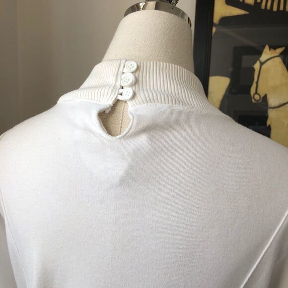 Vintage 80s 90s Mock Neck Appliqué Bling Top L - Picture 5 of 11